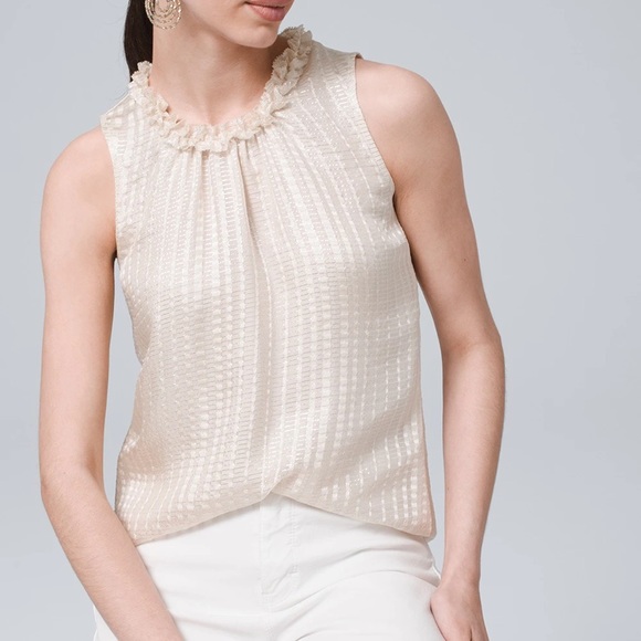 🌷 WHBM • Metallic Shimmer Sleeveless Top - Picture 14 of 14